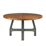 Industrial Round Dining Table with Adjustable Height *