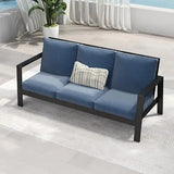 Aluminum Outdoor Patio Sofa, Water-Resistant 3-Seat Couch