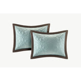 Embroidered Quilted Charmeuse 9-Piece Comforter Set