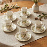 Olive Tree Gold Rim Espresso Cup & Saucer Set