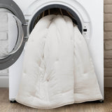 Crinkle Textured Cotton Gauze Embroidered Quilt Set, White