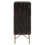 Distressed 2-Door Accent Chest Storage Cabinet, Black *