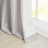 Twist Tab Silky Window Curtain, Silver
