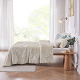 Velvet Quilted Diamond Comforter Set, Champagne