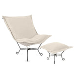 Scroll Puff Chair Titanium- Barbet Natural/Natural