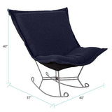 Scroll Puff Rocker Titanium- Barbet Royal/Black