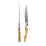 Goyon-Chazeau Set of 4 Pirou Castle Olive Wood Steak Knives