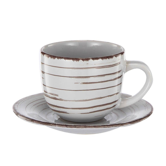 Rustic Fare Cream Cup & Saucer Set by A&B Home