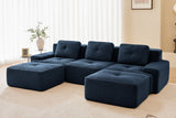CORDELIA 117" 3-Seater Sofa with 2 Ottomans