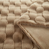 Faux Fur Velvet Throw Blanket 50x60", Tan