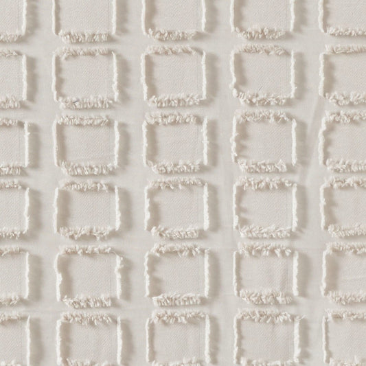 Geometric Tufted Shower Curtain, Beige