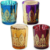 Indian Jewel Henna Votive Candle Holders Set of 4
