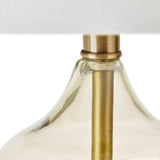 [Set of 2] Clear Glass Base Table Lamps, Gold Glass