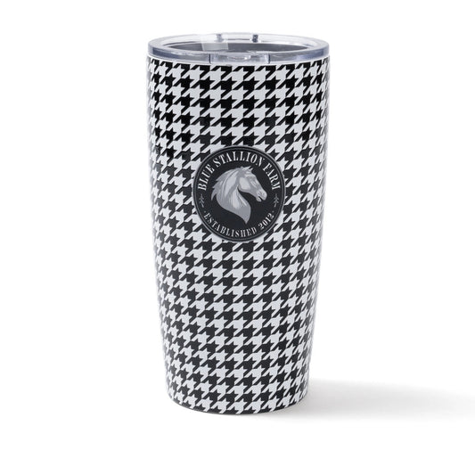 Black White Houndstooth Tumbler 18oz