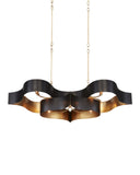 Grand Lotus Oval Black Chandelier