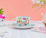 Hello Kitty Floral Bone China Teacup & Saucer, 7oz
