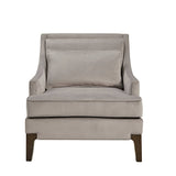 Velvet Lounge Chair with Included Lumbar Pillow, Grey *
