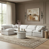 Indulge - Linen 5 Piece Modular Sectional - White