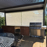 PURPLELEAF Outdoor Louvered Pergola Roller Blinds with Thermal Insulated, UV Protection Waterproof Fabric, Privacy Protection for Bronze Pergola, Easy to Install