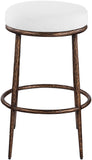 Ferro - Performance Fabric Upholstered Backless Bar Stool - Antique Bronze