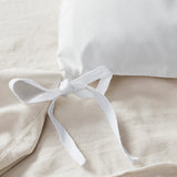 Grid Pattern Soft Washed Pleated Duvet Cover Set, Neutral