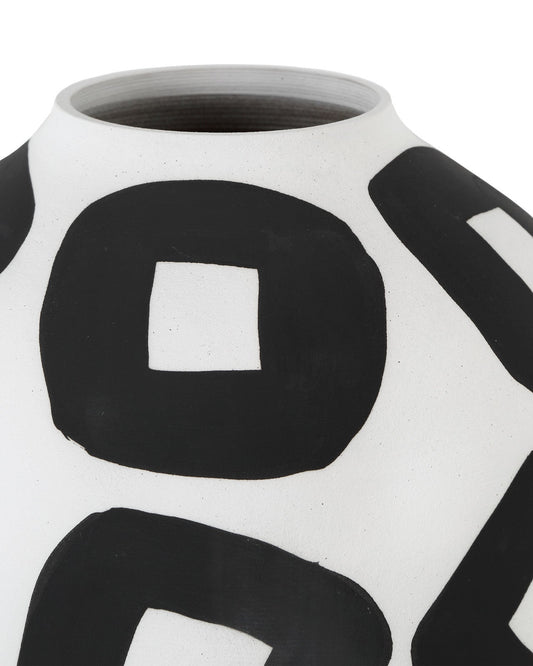 Pagliacci Small Black & White Vase