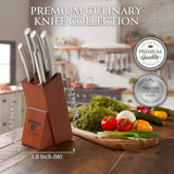 6-Piece Stainless Steel Kitchen Knife Set with Block