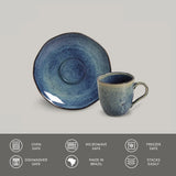 Porto Brasil Denim Espresso Cup & Saucer 4.1 oz