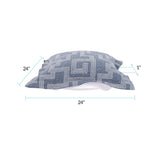 Indoor/Outdoor Puff Scroll Ottoman Syros Denim Cover Only