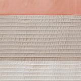 Faux Silk Color Block Window Pintuck Curtain, Coral
