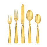 Ravenna Hammered Brushed Gold 5pc Place Setting