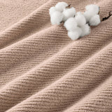 6pcs 100% Cotton Quick-Dry Ribbed Towel Set, Beige
