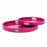 Saint Tropez Round Tray Set of 2 - Fuchsia