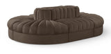 Rummi - Oval Velvet Performance Fabric Upholstered 6 Piece Modular Sectional