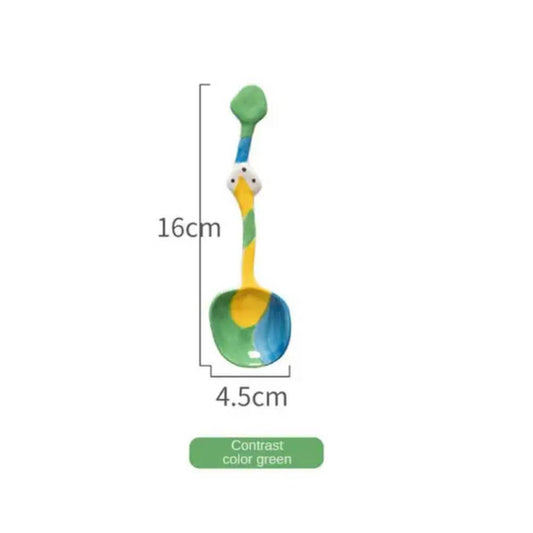 Irregular Ceramic Soup Spoon with Long Handle