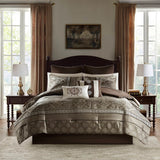 16-Piece Medallion Comforter Set with 2 Sheet Sets, Brown