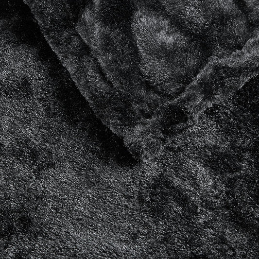 Heated 50x70" Faux Fur Electric Throw Blanket, Black