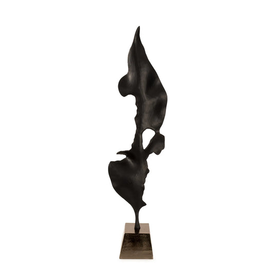 Black Elemental Leaf Sculpture - Large