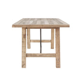 Reclaimed Natural Wood Dining Table with Metal Support *