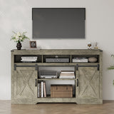 65-inch Farmhouse Tv Stand with Barn Doors – Rustic Console