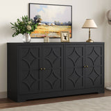 56" 4-Door Sideboard Cabinet – Adjustable Shelves