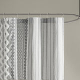 Wholesale Aztec Chenille Tufted Shower Curtain, Grey
