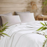 Diamond Jacquard Soft Bamboo Cotton Blanket, White