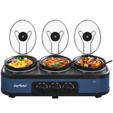 Triple Slow Cooker Buffet Servers and Warmer, 3*2.5 Quarts
