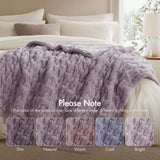 Ruched 50x60" Throw Blanket, Purple