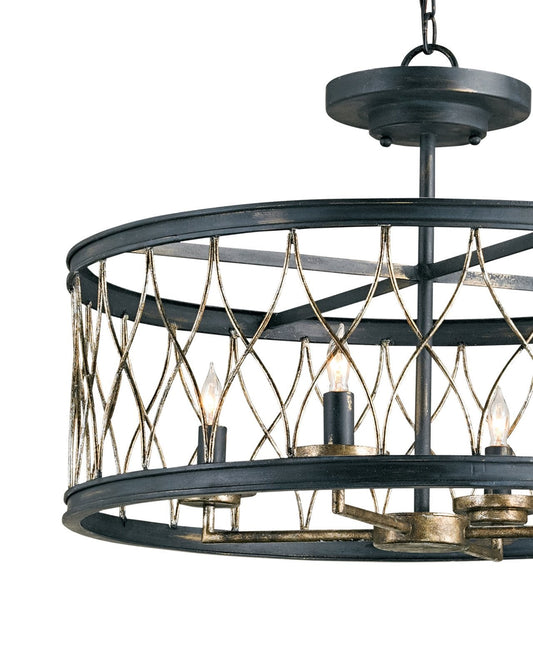 Crisscross Black Semi-Flush Mount