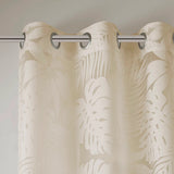 Botanical Burnout Palm Leaf Sheer Window Panel, Natural