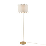 Textured Ceramic Floor Lamp with Scallop-Shaped Shade, Gold