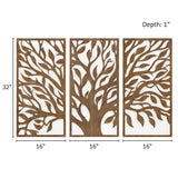 Two-Tone Wood Panel Tree of Life Wall Decor Set
