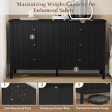 Wholesale Kiss the Water White Dresser Fluted 6 Drawer Dresser